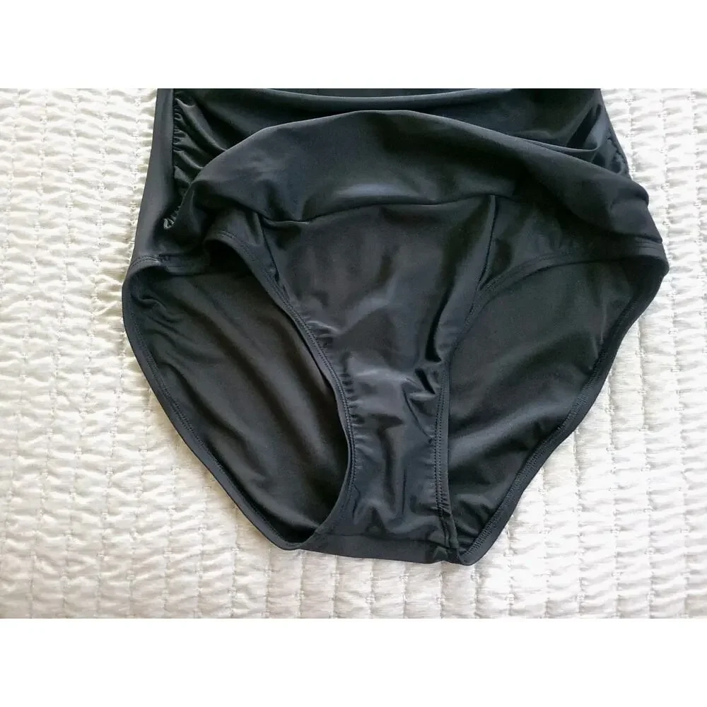 DKNY Black Size XXL One Piece Bathing Suit NEW Adjustable Straps Classic Style - Picture 6 of 11